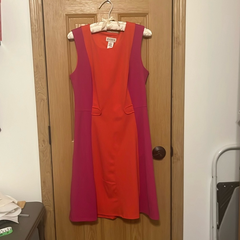 Enfocus studio size 8 sleeveless, pink and orange dress